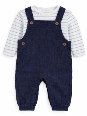 NWT Carter’s Baby Boy 2 Piece Outfit Size 6 Months Corduroy Overalls Striped